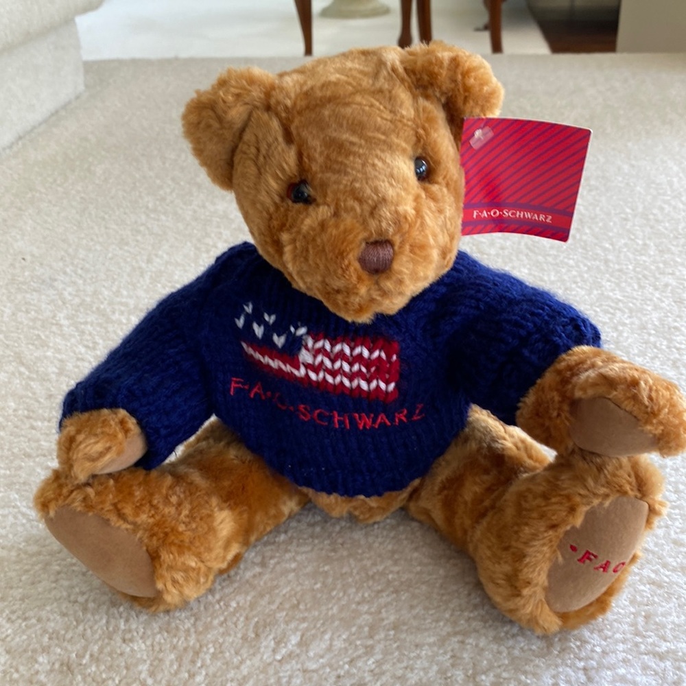 FAO Schwarz bear with sweater